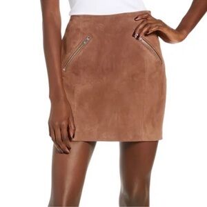 NWT BlankNYC Suede Leather Cognac Brown Mini Skirt Size 25